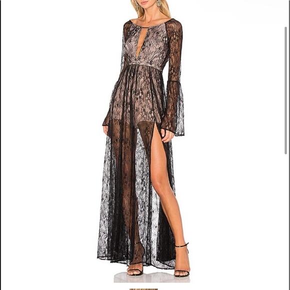 NWT The Jetset Diaries “Majestic” Maxi black lace  Dress - Picture 1 of 14
